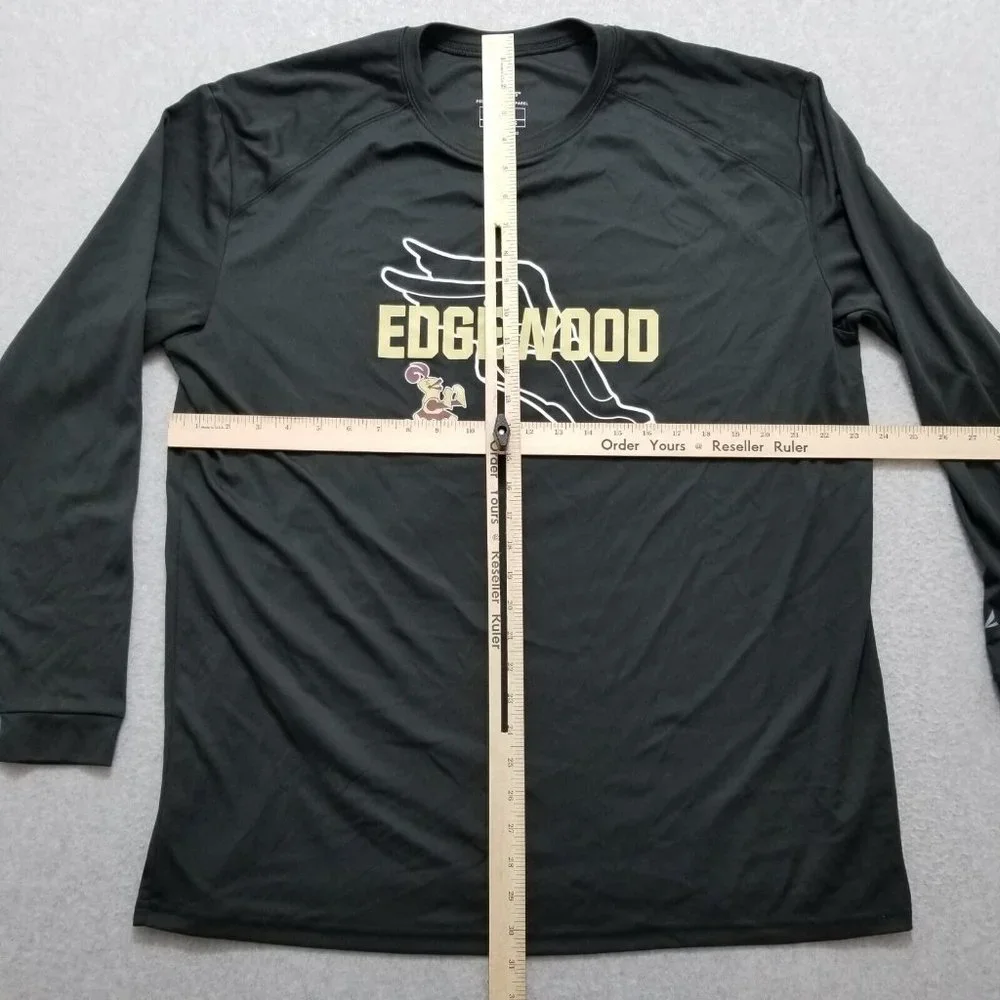 BSN Sports‎ Shirt Mens XL Black Long Sleeve Edgewood Winged Shoe
